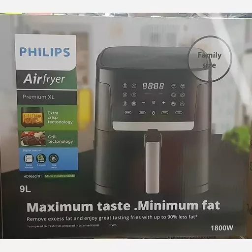 سرخ کن بدون روغن فیلیپس 9 لیتر 1800 وات داخل استیل کیفیت عالی  Philips oil-free fryer