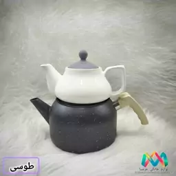 کتری قوری دسته دار چدنی (گرانیتی) ضمانت دار