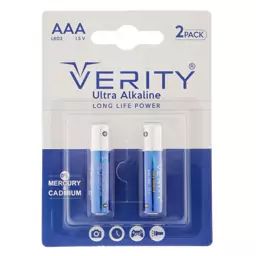 باتری نیم قلمی وریتی Verity Ultra Alkaline LR03 بسته 2 عددی