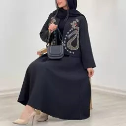 ست کت و دامن گلدوزی شده مشکی عیدانه مجلسی