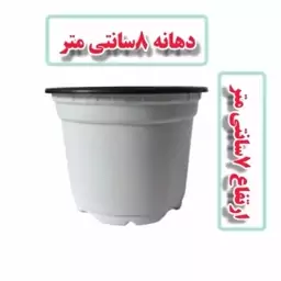 گلدان پلاستیکی ژله ای سایز 8 سفید پک 50 عددی