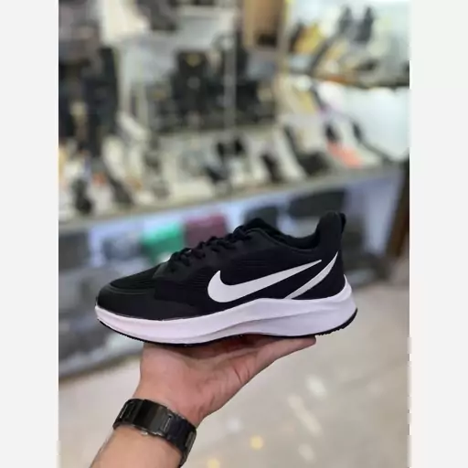 کتونی نایک زوم مشکی سفید لژ دار زنانه دخترانه کفش ونس اسپرت اسپورت نایکی NIKE لژدار رانینگ ورزشی سبک راحتی طبی دویسدو