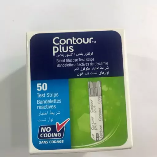 نوار تست قندخون کنتور پلاس مدل NGH بسته 50 عددی ContourPlus NGH Glucose Test Strips Pack Of 50