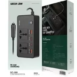  اینورتر و مبدل برق فندکی ماشین 200 وات گرینGreen Lion GC-200 Car Inverter