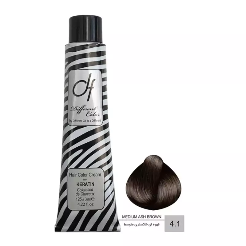 رنگ مو دیفرنت سری خاکستری شماره 4.1 حجم 125 میلی لیتر رنگ قهوه ای خاکستری متوسط
