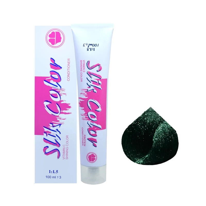 رنگ مو سلیک کالر شماره 002 (بسته 5 عددی - 5 تیوبی) حجم 100 میلی لیتر رنگ سبز