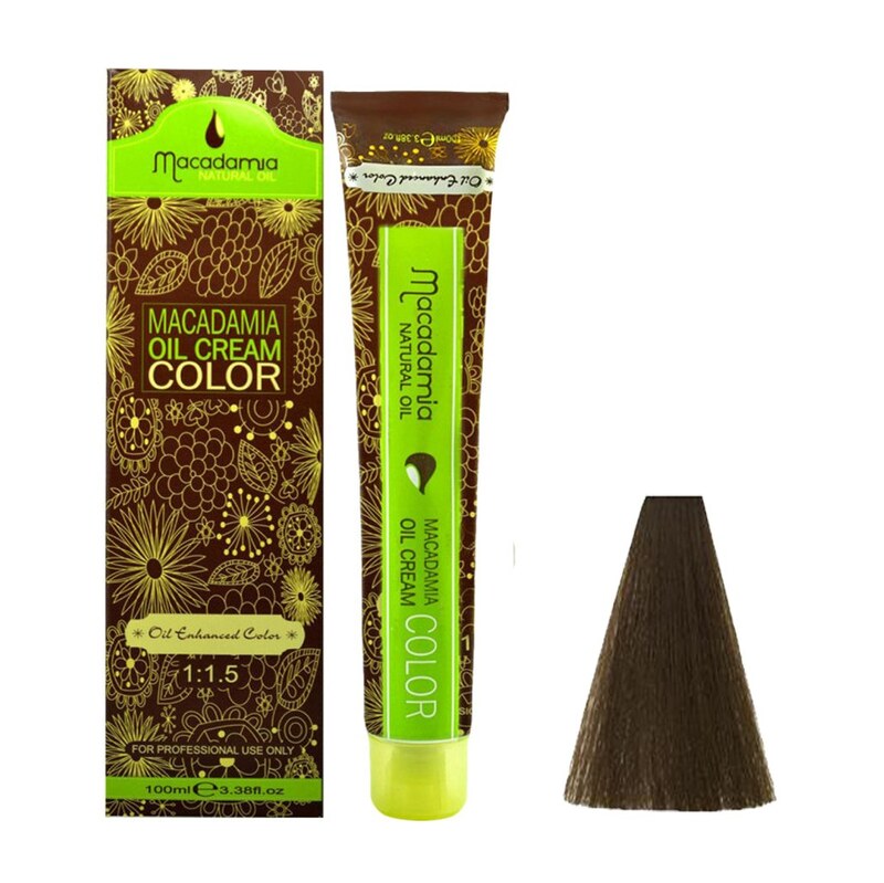 رنگ مو ماکادامیا شماره 6.2 حجم 100 میلی لیتر رنگ بلوند زیتونی تیره به همراه اکسیدان ماکادامیا مدل 30vol نه درصدی حجم 150