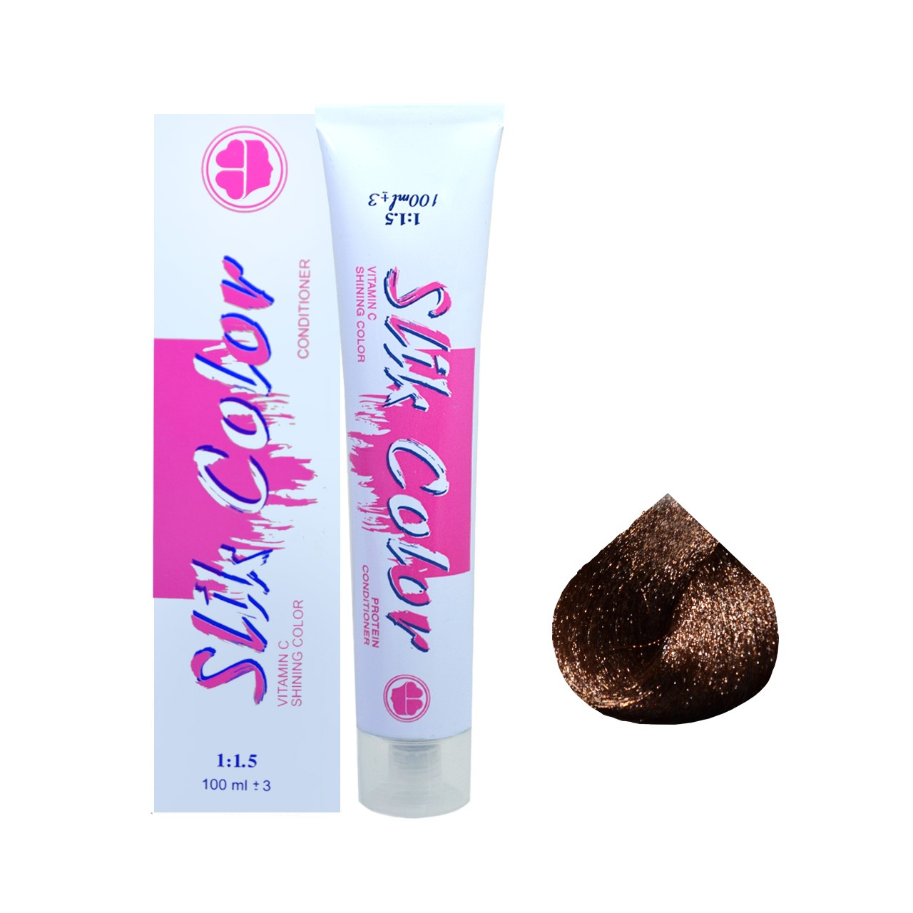 رنگ مو سلیک کالر شماره 5.5 (بسته 5 عددی - 5 تیوبی) حجم 100 میلی لیتر رنگ قهوه ای روشن