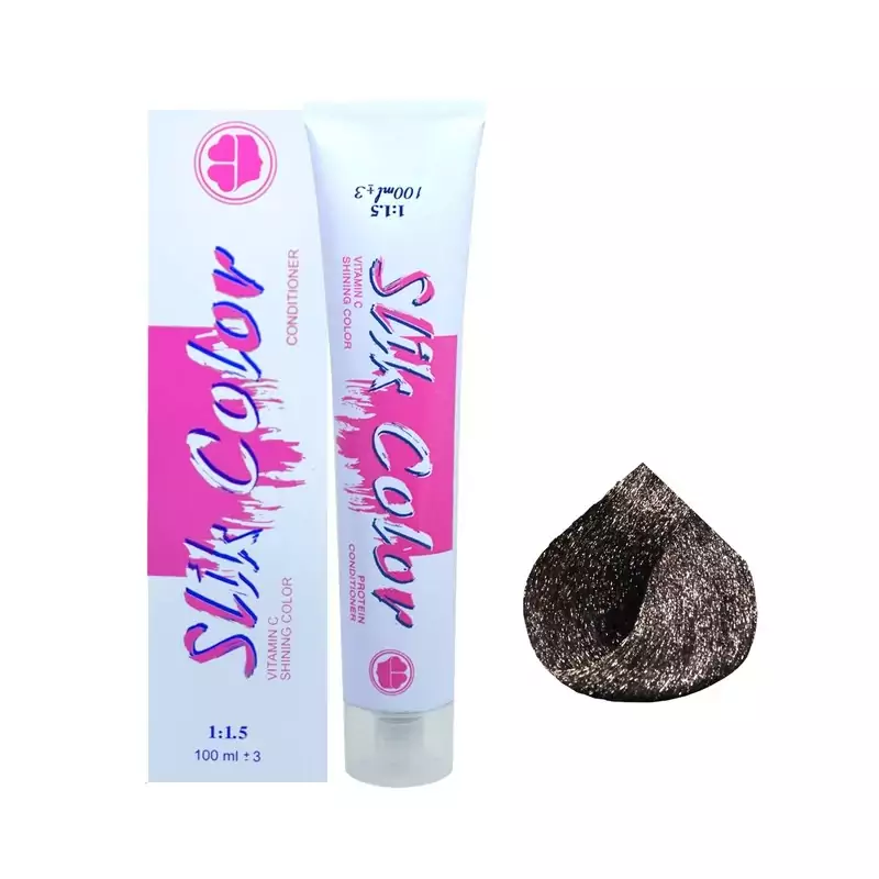 رنگ مو سلیک کالر شماره 5.2 (بسته 5 عددی - 5 تیوبی) حجم 100 میلی لیتر رنگ قهوه ای دودی روشن