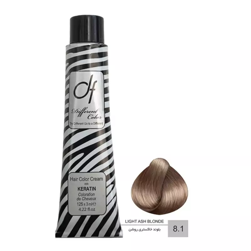 رنگ مو دیفرنت سری خاکستری شماره 8.1 حجم 125 میلی لیتر رنگ بلوند خاکستری روشن