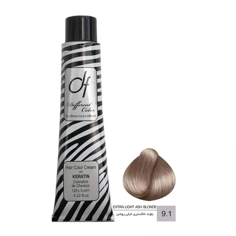 رنگ مو دیفرنت سری خاکستری شماره 9.1 حجم 125 میلی لیتر رنگ بلوند خاکستری خیلی روشن