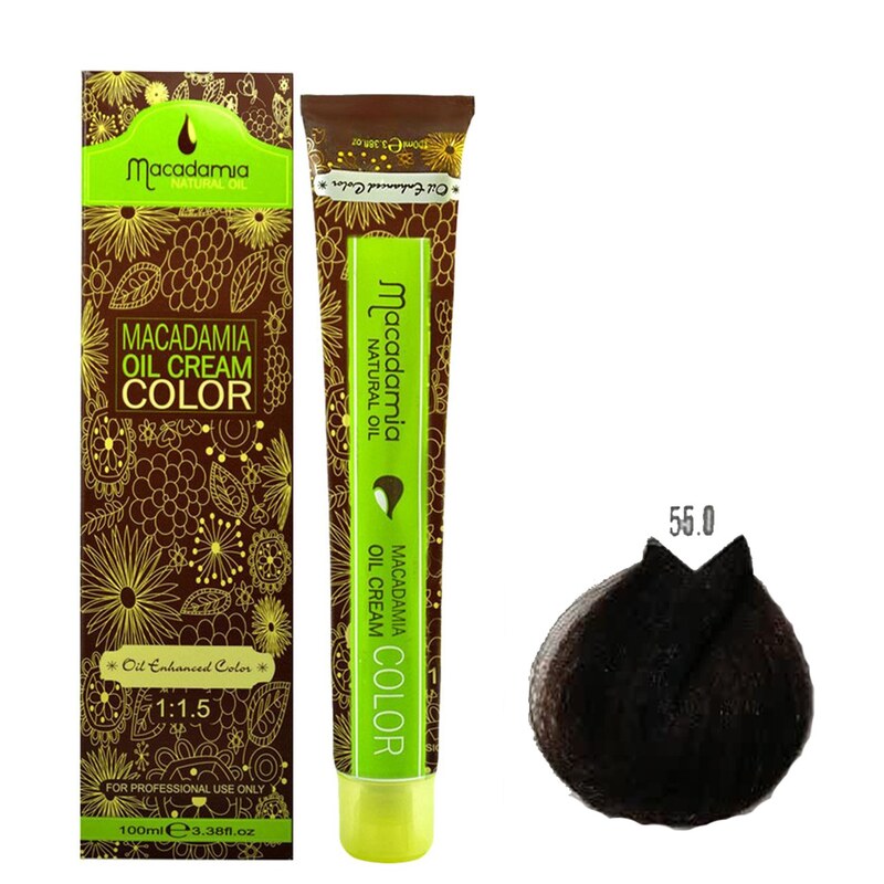 رنگ مو ماکادامیا شماره 55.0 حجم 100 میلی لیتر رنگ قهوه ای روشن قوی
