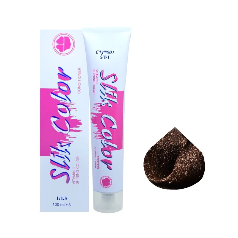 رنگ مو سلیک کالر شماره 5.75 (بسته 5 عددی - 5 تیوبی) حجم 100 میلی لیتر رنگ دارچینی متوسط