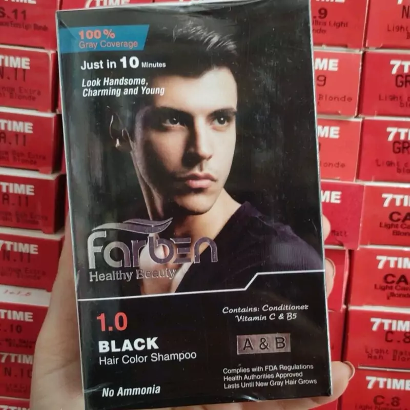 شامپوی رنگ موی فاربن شماره 1.0 ( مشکی پر کلاغی) 