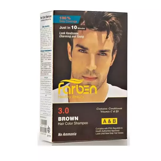 شامپو رنگ فاربن قهوه ای شماره 3 حجم 150 میل