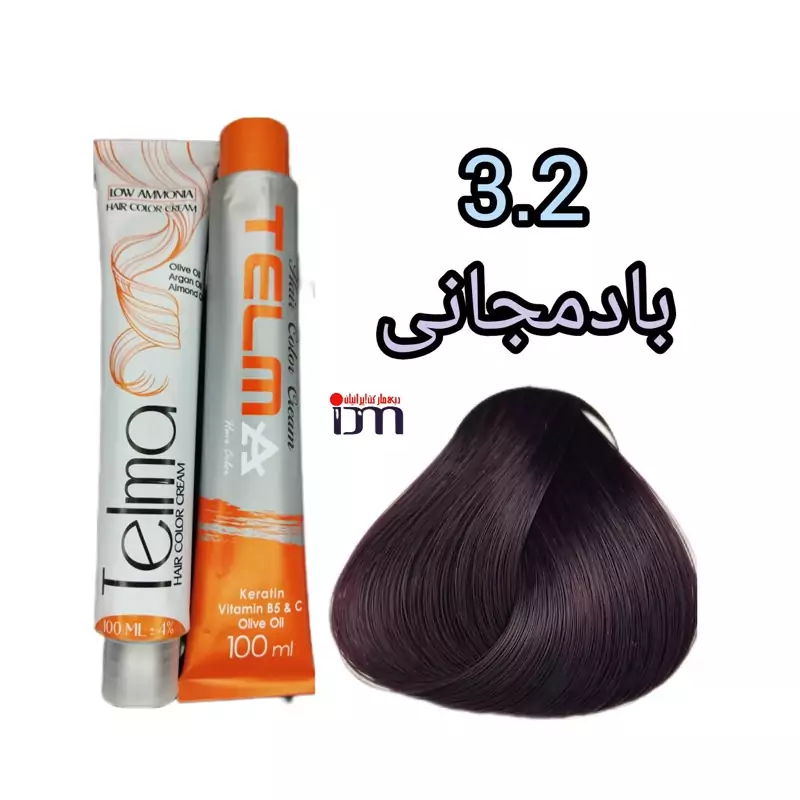 رنگ موی تلما شماره (3.2) بادمجانی