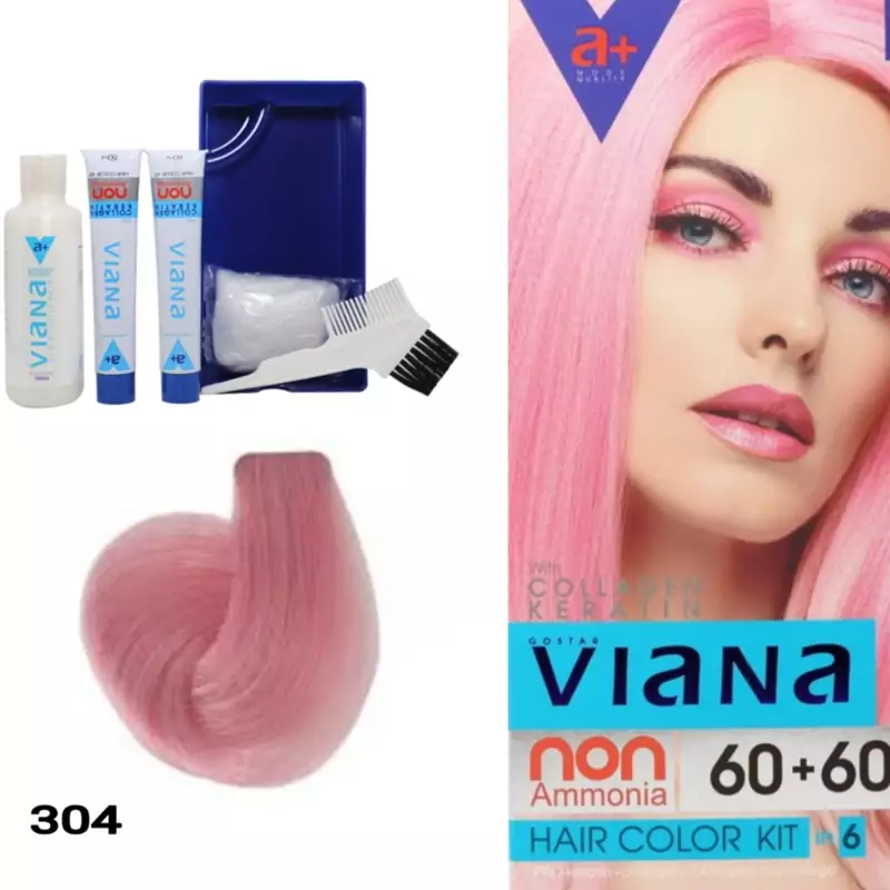 کیت رنگ موی بدون آمونیاک ویانا VIANA 304
