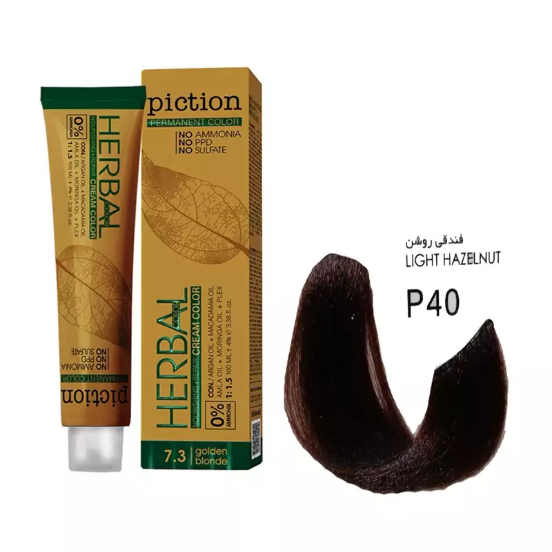 رنگ مو پیکشن سری ترکیبی شماره P40 رنگ فندقی روشن حجم 100 میل 
