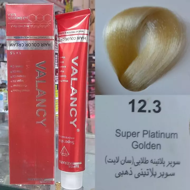 رنگ مو ولنسی 12.3 سوپر پلاتینه طلایی 