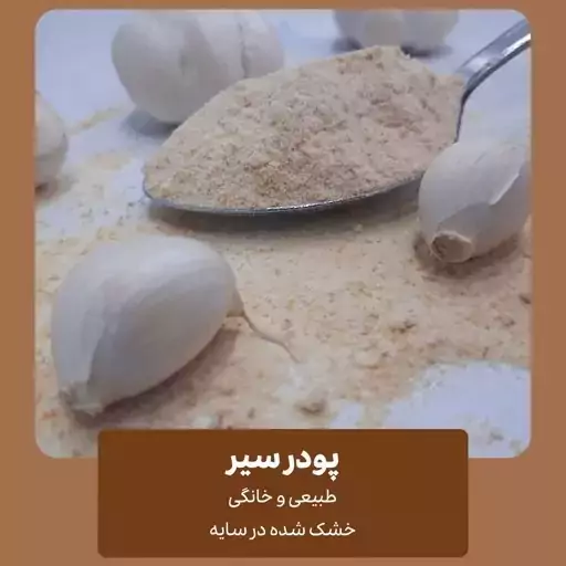 پودرسیر طبیعی آفتاب خشک ادویه خوشه 250 گرم