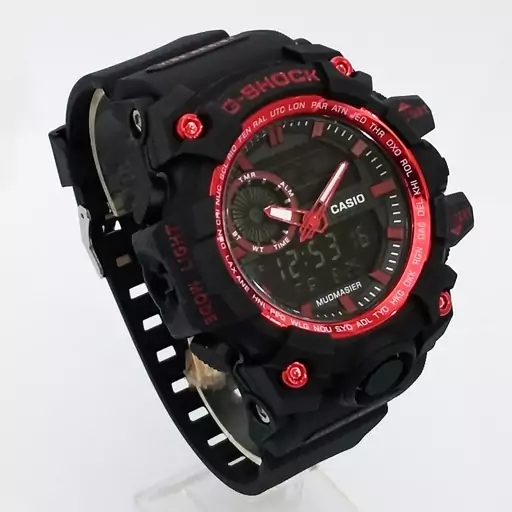 جی شاک جیشاک G-SHOCK ضدآب مشکی قرمز شیک ارسال رایگان ساعت اسپرت دوموتوره دوزمانه SPORT