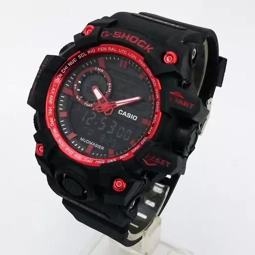 جی شاک جیشاک G-SHOCK ضدآب مشکی قرمز شیک ارسال رایگان ساعت اسپرت دوموتوره دوزمانه SPORT