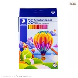 مداد رنگی 36 رنگ از برند استدلر (Staedtler Colored Pencil)، مدل سافت (Soft)، جنس چوبی