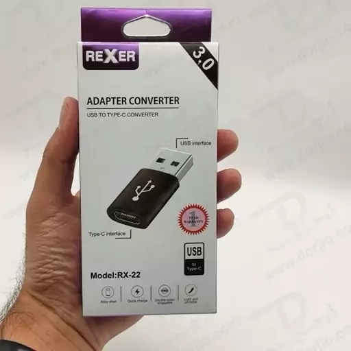 تبدیل USB به تایپ سی REXER مدل RX-22