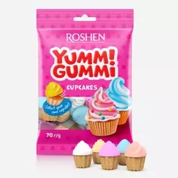 پاستیل یامی گامی روشن مدل  کاپ کیک70 گرمی ، Roshen Yummi Gummi Cup Cakes