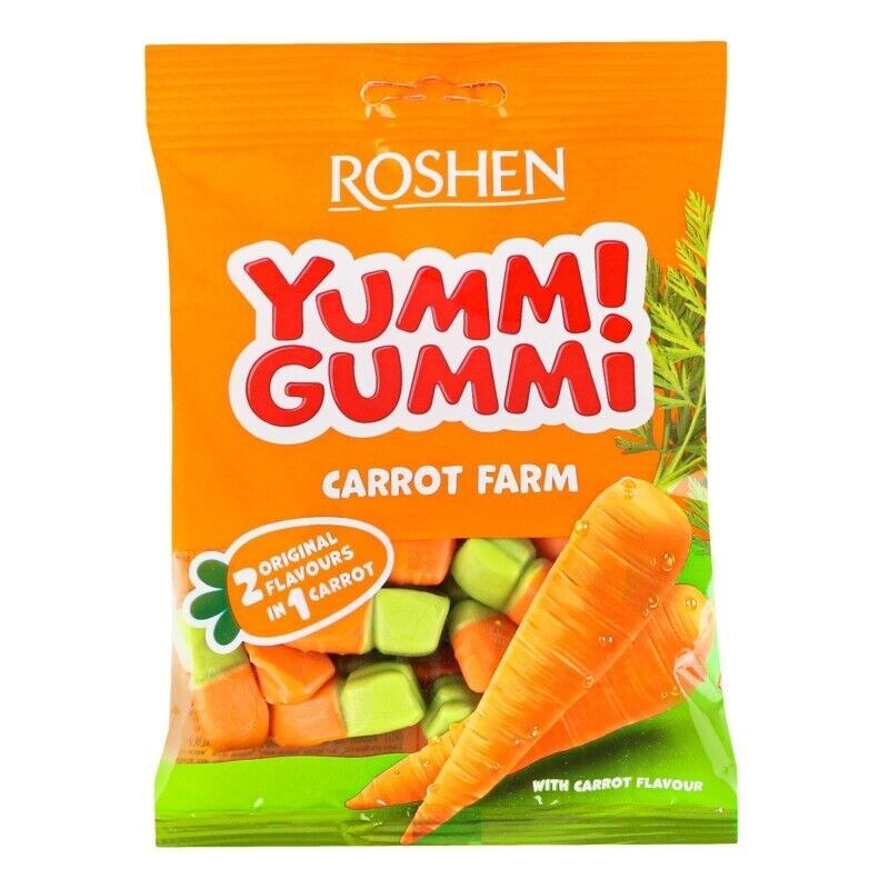 پاستیل یامی گامی روشن مدل هویج 70 گرمی ، Roshen Yummi Gummi Carrot Farm