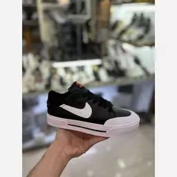 کتونی نایک مشکی سفید کرم دخترانه زنانه کفش ونس اسپرت اسپورت نایکی NIKE شیک طبی لژدار لژ دار چرم سبک راحت رانینگ نودویک