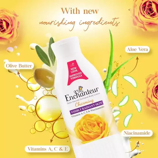 لوسیون روشن کننده بدن انشانتر Enchanteur Charming Radiance حجم 250 میلی لیتر