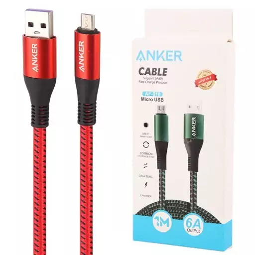 کابل میکرو یو اس بی فست شارژ  برند انکر Anker AF-010 6A