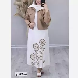 کت و سارافون زنانه عیدانه ست دخترانه ست بهاری ست تابستانه ست لنین کت و سارافون دخترانه فری سایز ارسال رایگان