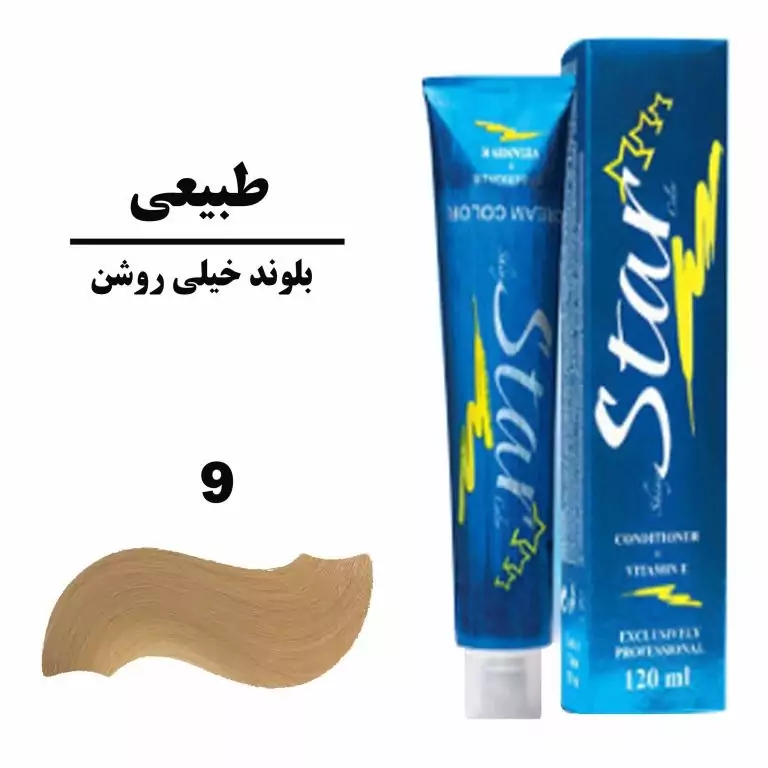 رنگ موی استار شماره n9 سری طبیعی بلوند خیلی روشن کراتینه براق 120 میل
