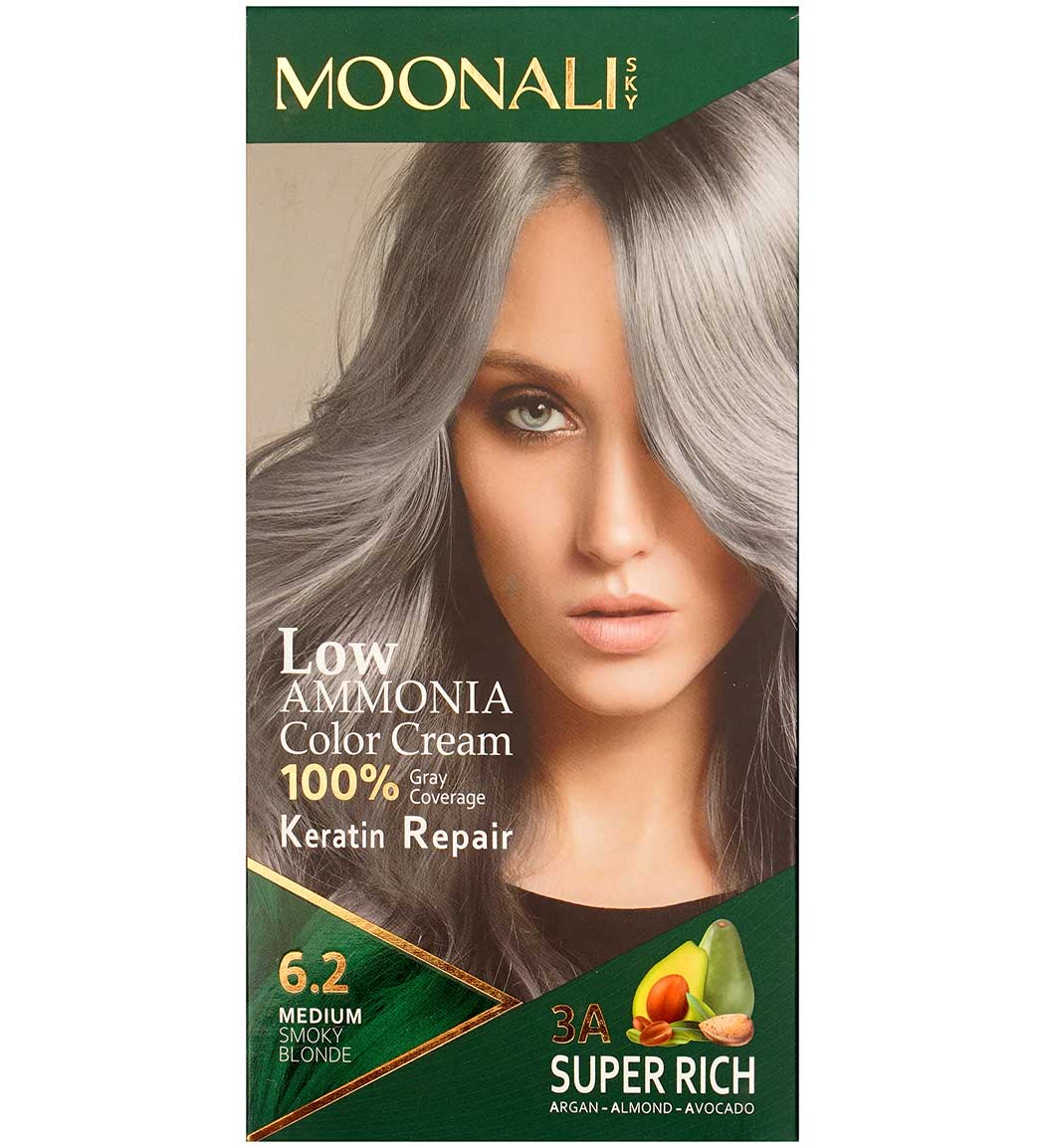 کیت رنگ موی مونالی اسکای شماره6.2 رنگ بلوند دودی متوسط