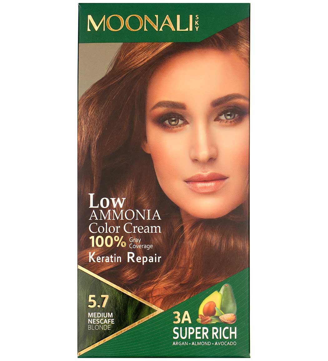 کیت رنگ موی مونالی اسکای شماره 5.57 رنگ قهوه ایی دارچینی