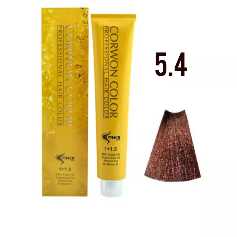 رنگ مو کرون کالر شماره 5.4 سری مسی حجم 100 میل