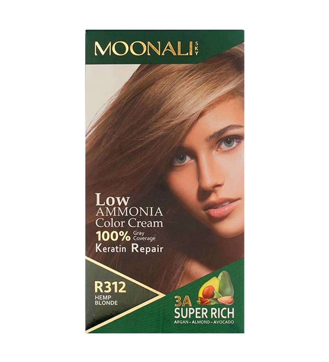 کیت رنگ موی مونالی اسکای  شماره R312 رنگ بلوند کنفی