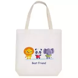 توت بگ پارچه ای خندالو طرح Best friends کد H1799