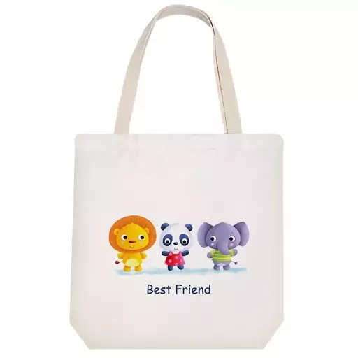 توت بگ پارچه ای خندالو طرح Best friends کد H1799