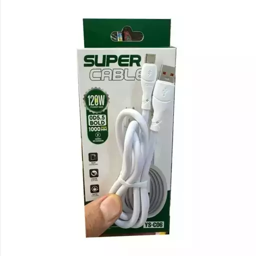 کابل شارژر تایپ سی SUPER CABLE مدل YS-C06