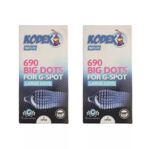 کاندوم ناچ کدکس مدل BIG DOTS مجموعه 2 عددی