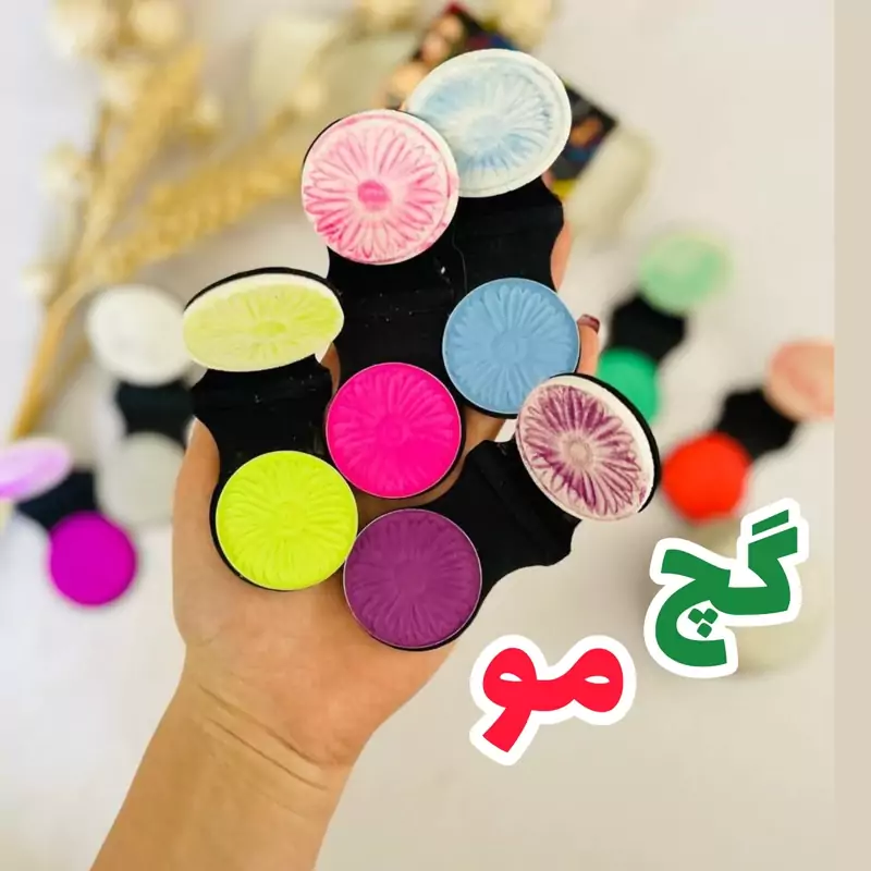 گچ مو پد دار فانتزی رنگی (پک6 تایی)