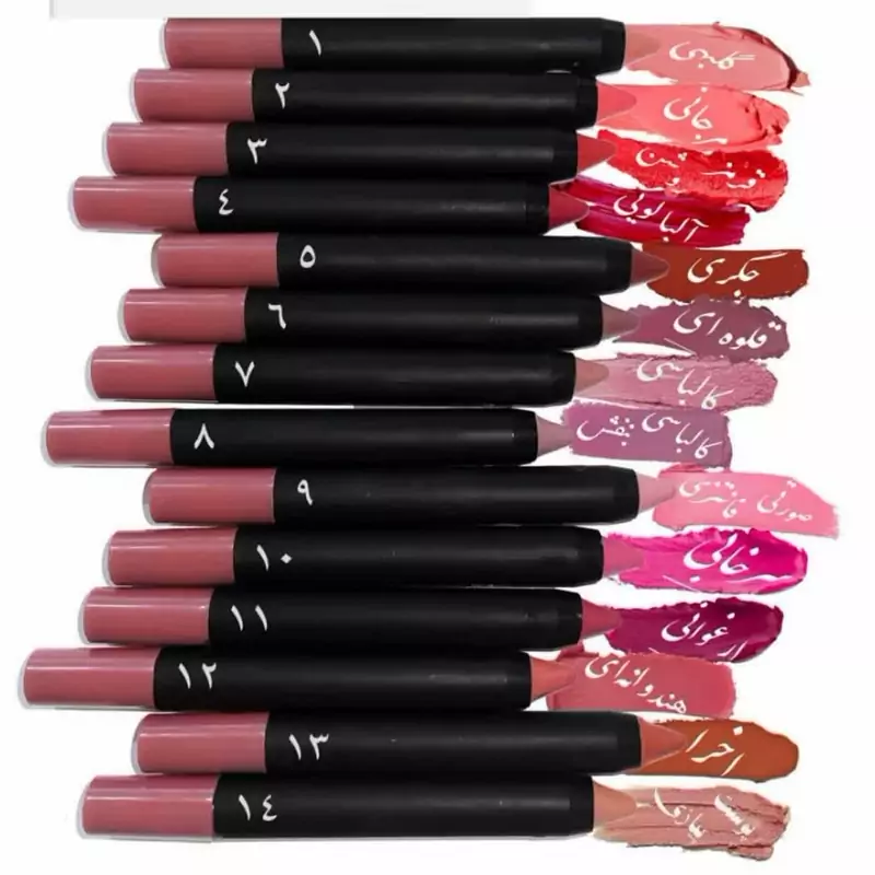 رژلب مدادی تراشی  -رژلب جامد گیاهی تراشی (14 رنگ)