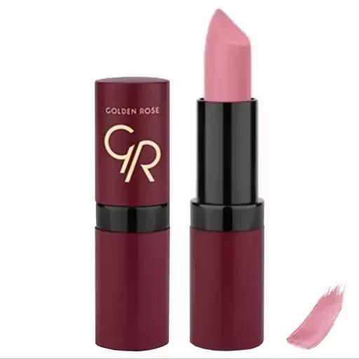 رژ لب جامد مات مخملی گلدن رز مدل Velvet Matte شماره 12