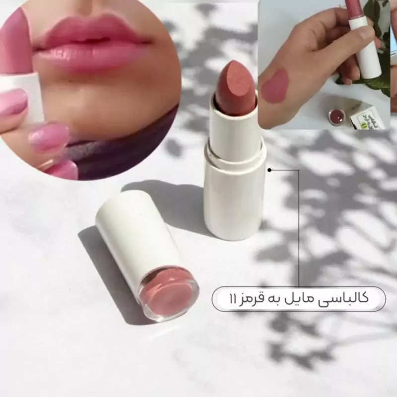 رژلب جامد ویتامینه طبیعی فدک (کالباسی مایل به قرمز کد11 )
