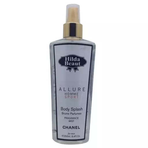 بادی اسپلش مردانه هیلدا بیوت (Hilda Beaut) مدل ALLURE HOMME SPORT حجم 250 میلی لیتر