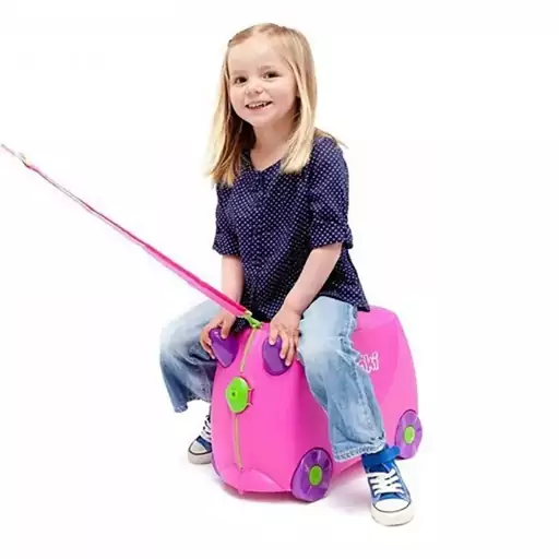 چمدان سواری کودک با ظرفیت 18 لیتر طرح صورتی مدل 0061 Trunki 18L