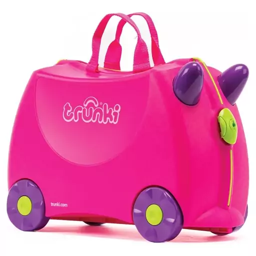 چمدان سواری کودک با ظرفیت 18 لیتر طرح صورتی مدل 0061 Trunki 18L